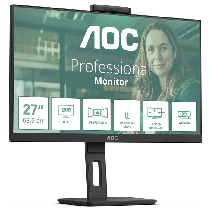 AOC Q27P3QW Monitor 27 pulgadas IPS Quad HD 2560x1440 100Hz 4ms Altavoces Microfono