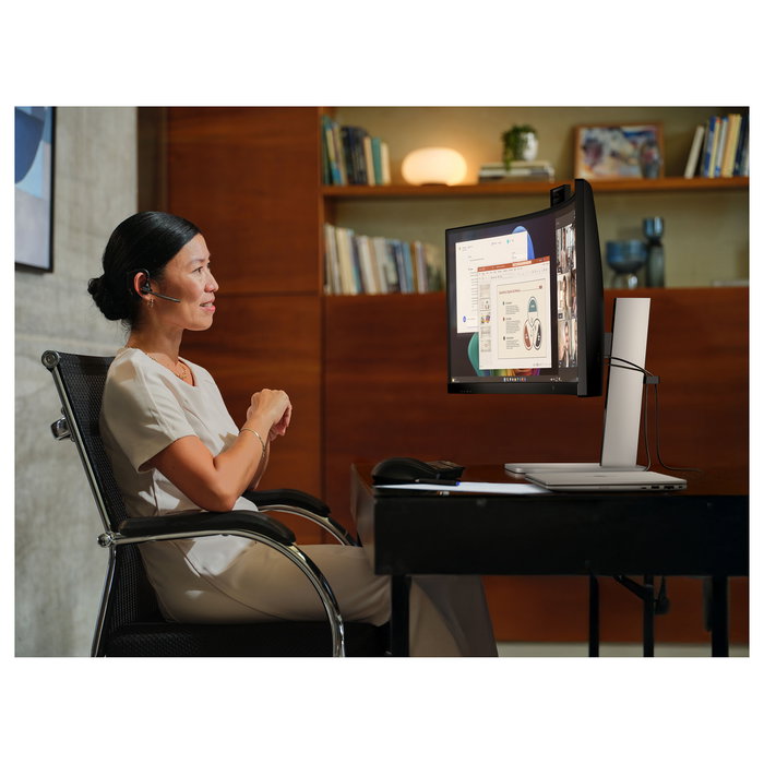 HP Series 5 Pro 549pm Monitor de videoconferencia Dual QHD Curvo 49 Pulgadas (124.5 cm), 5120x1440, 165 Hz, 5 MP, Altavoces, USB-C, HDMI 2.1, Negro