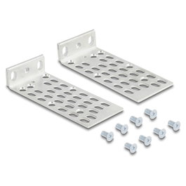 DeLOCK Juego de montaje en rack universal 2 piezas Plata