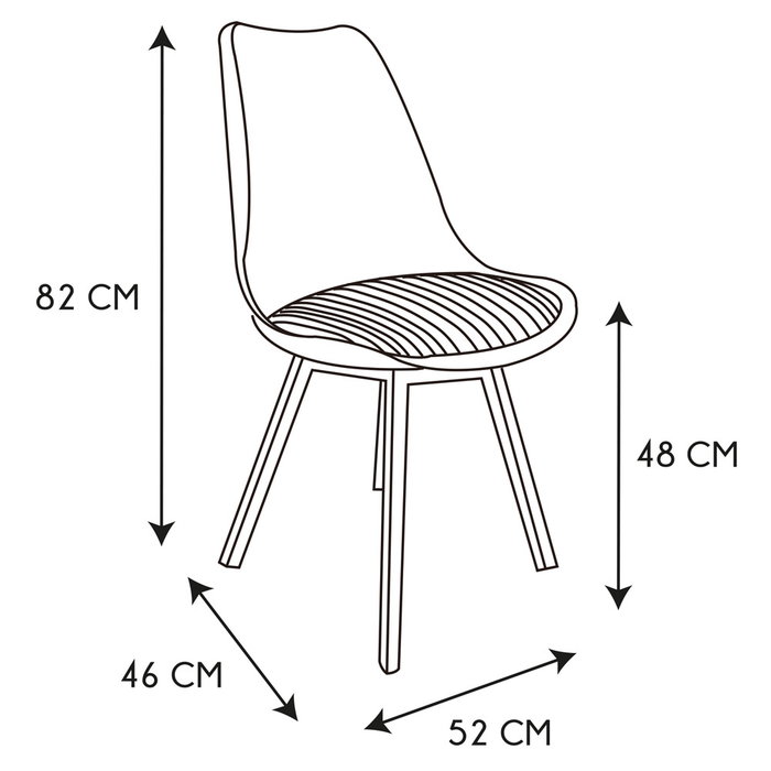 Home Deco Factory Silla tapizada con cojín Scott de PET y poliéster, patas de hierro, resiste 110 kg, color beige