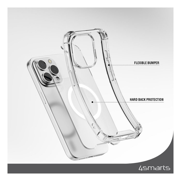 4smarts Hybrid Case Ibiza para Apple iPhone 15, Transparente