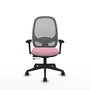 PIQUERAS Y CRESPO Silla de oficina Cilanco Rosa y Gris con Brazos 3D