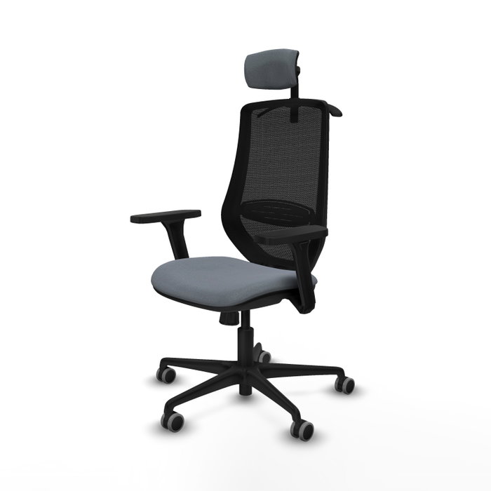 PIQUERAS Y CRESPO Silla de oficina Mardos con mecanismo Sincro, Gris y Negro