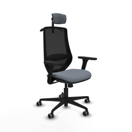 PIQUERAS Y CRESPO Silla de oficina Mardos con mecanismo Sincro, Gris y Negro