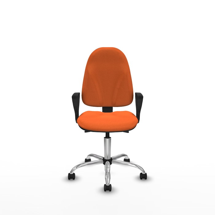PIQUERAS Y CRESPO Silla de oficina Algarra con mecanismo Asincro y brazos fijos Naranja
