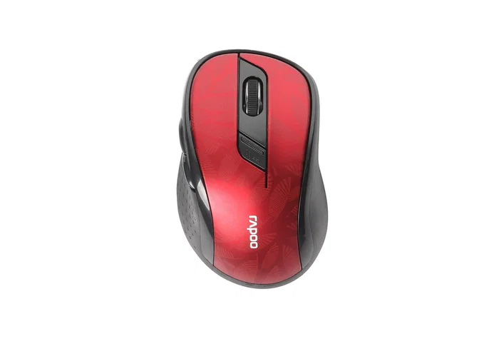 Rapoo M500 Ratón Óptico Inalámbrico Bluetooth para Oficina, Mano Derecha, 1600 DPI, 4 Botones, Color Rojo
