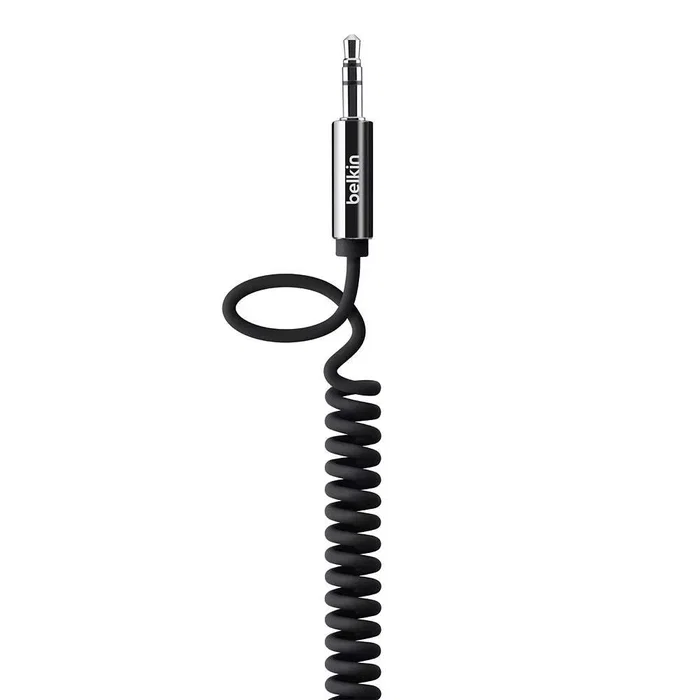 Belkin Mixit Cable de Audio Enrollado Estéreo 3.5 mm Macho a Macho 1.8 m Negro