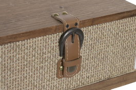 DKD Home Decor Set de 2 Cajas de Madera Marrón 30x17x16