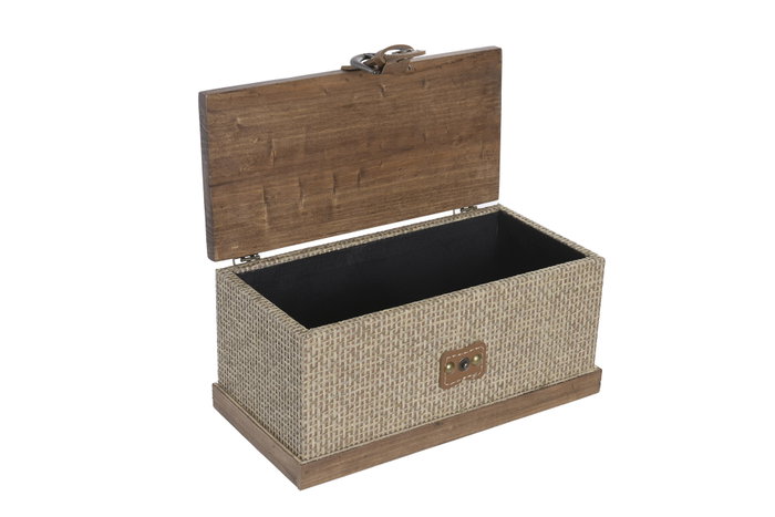 DKD Home Decor Set de 2 Cajas de Madera Marrón 30x17x16