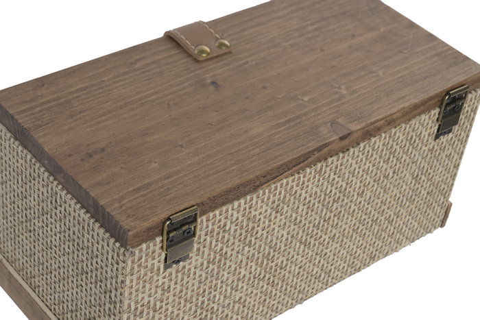 DKD Home Decor Set de 2 Cajas de Madera Marrón 30x17x16