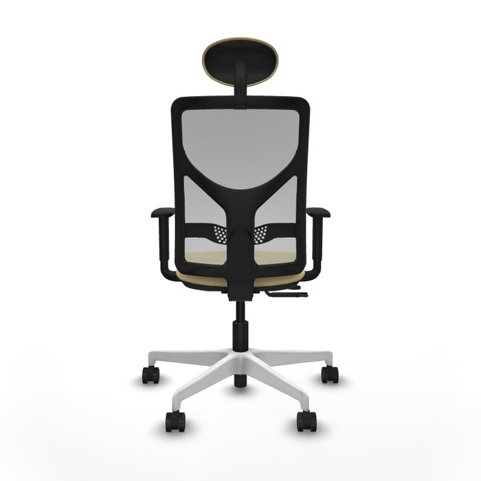 PIQUERAS Y CRESPO Silla de oficina Motilla con mecanismo Sincro/Traslack, Crema y Gris