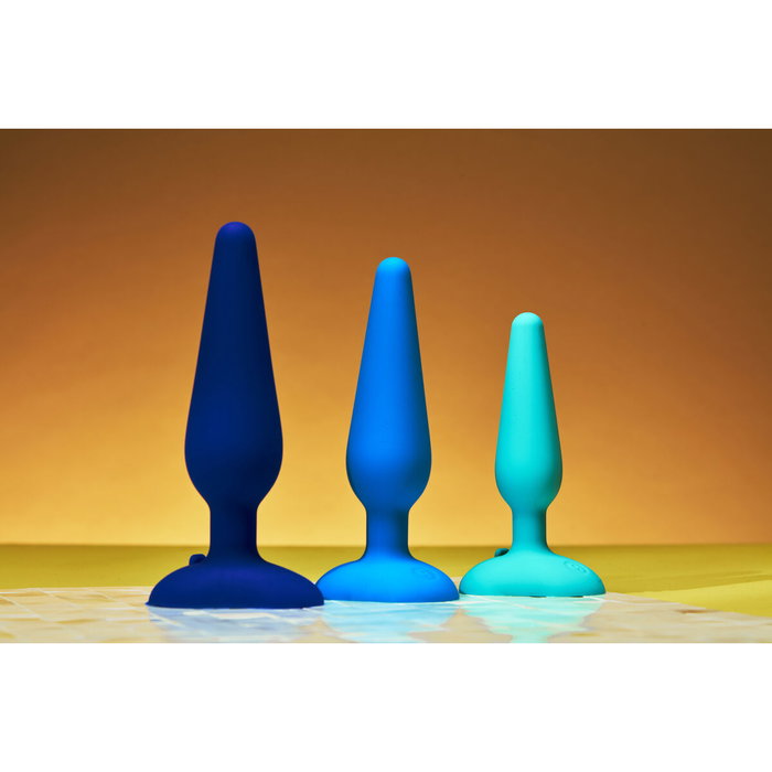 Set Erótico B-Vibe Azul 3 Piezas (10 cm) (12 cm)