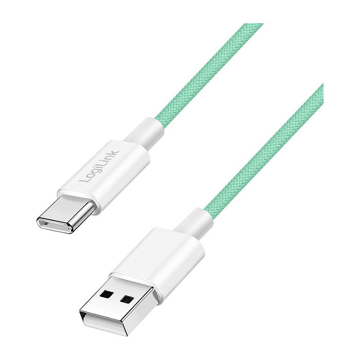 LogiLink Cable USB 2.0 Tipo-C de nailon, 0,5 m, verde, 60W LogiLink Cable USB 2.0 Tipo-C de nailon, 0,5 m, verde, 60W