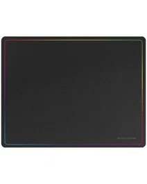 Mars Gaming Alfombrilla Gaming MMP124 con Borde Rainbow - Superficie Nanotextil, Base Antideslizante - Negro, Tamaño 360x260x3mm (L)