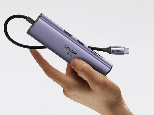 UGREEN UG60515 Base para Portátil y Replicador de Puertos USB-C, HDMI 4K 60Hz, USB 3.0, Ethernet Gigabit, Power Delivery 100W Gris
