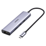 UGREEN UG60515 Base para Portátil y Replicador de Puertos USB-C, HDMI 4K 60Hz, USB 3.0, Ethernet Gigabit, Power Delivery 100W Gris