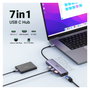 UGREEN Adaptador Multiport 7 en 1 60515 HDMI 4K 60Hz, USB 3.2, Ethernet y PD 100W Gris