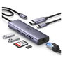 UGREEN Adaptador Multiport 7 en 1 60515 HDMI 4K 60Hz, USB 3.2, Ethernet y PD 100W Gris