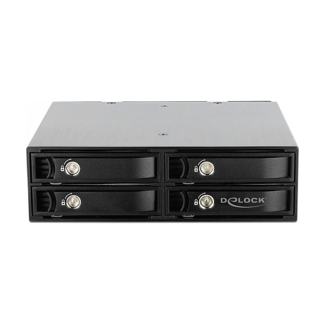 DeLOCK Bandeja para 4 Unidades SSD NVMe U.2 de 2.5 pulgadas en Bahía de 5.25 pulgadas con Bandejas Bloqueables - Negro