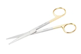 Vi Tijera Metzembauim Tungsteno Curva 18cm con Mangos Dorados