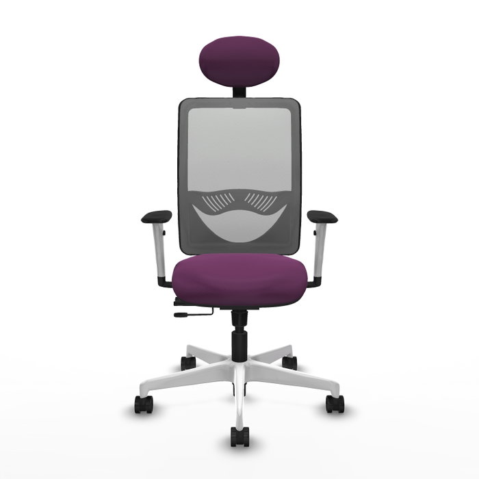 PIQUERAS Y CRESPO Silla de oficina Zulema con mecanismo Sincro/Traslack, Morado y Gris