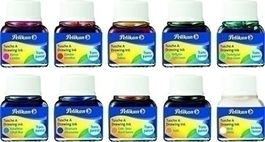 Tinta China Pelikan Frasco 10 Ml. Surtido De 10 Colores (249474) (Carmín, Bermellón, Amarillo, Verde Claro, Verde Oscuro, Azul Cobalto, Azul Ultramar, Siena, Sepia Y Blanco) (Set de 10)