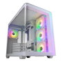 FSP M580-WA Caja Midi Tower ATX Blanco ARGB Vidrio Templado SPCC 7 Ranuras 3 Ventiladores 120mm