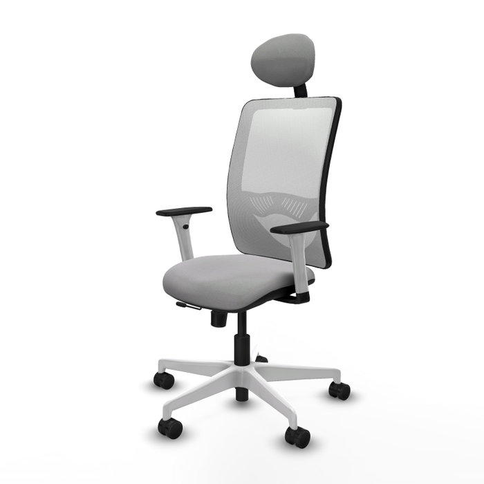 PIQUERAS Y CRESPO Silla de oficina Zulema con mecanismo Sincro/Traslack, Gris claro y Blanco PIQUERAS Y CRESPO Silla de oficina Zulema con mecanismo Sincro/Traslack, Gris claro y Blanco
