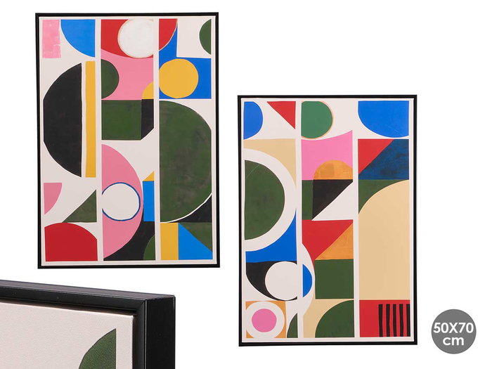 Giftdecor Cuadro Abstracto Color Surtidos 50 x 70 cm con Marco Negro de Madera MDF Canvas (Set de 4) Giftdecor Cuadro Abstracto Color Surtidos 50 x 70 cm con Marco Negro de Madera MDF Canvas (Set de 4)