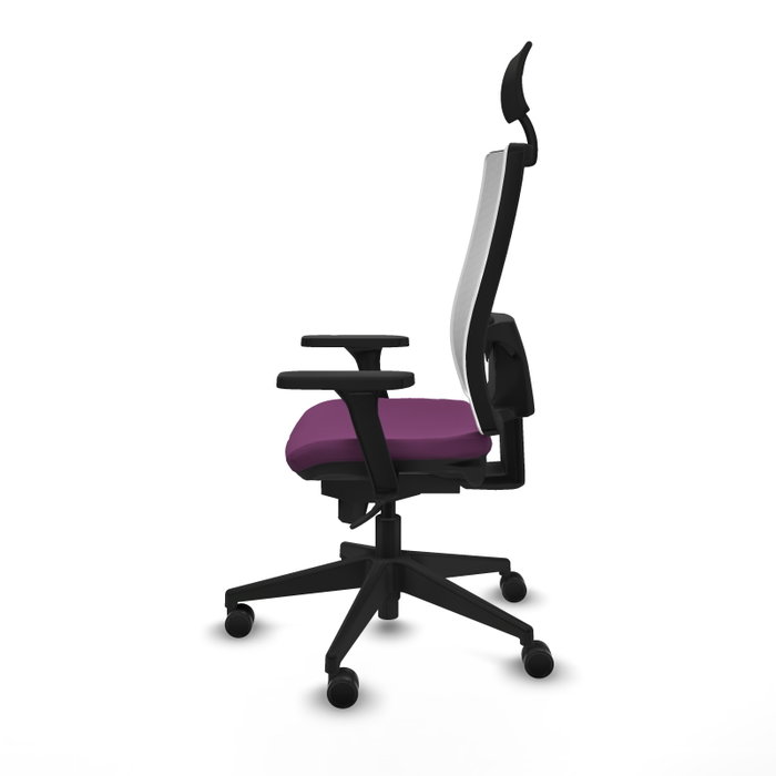 PIQUERAS Y CRESPO Silla de oficina Horna con mecanismo Sincro, Morado y Blanco