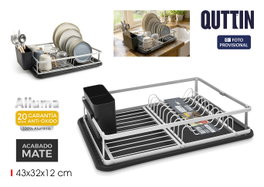 Quttin Escurreplatos de Aluminio con Bandeja