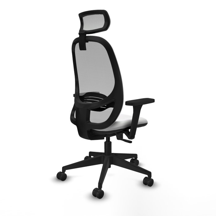 PIQUERAS Y CRESPO Silla de oficina Cilanco con mecanismo Sincro, Tela Blanca y Malla Gris