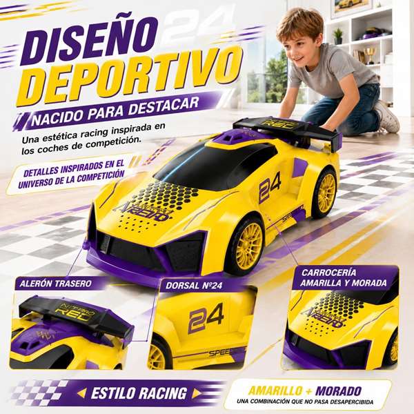 Jugatoys - atodavelocidad Coche radio control y lanzador con láser Jugatoys - atodavelocidad Coche radio control y lanzador con láser