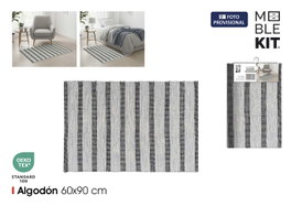 Moblekit Alfombra de Algodón Gris 60x90 cm