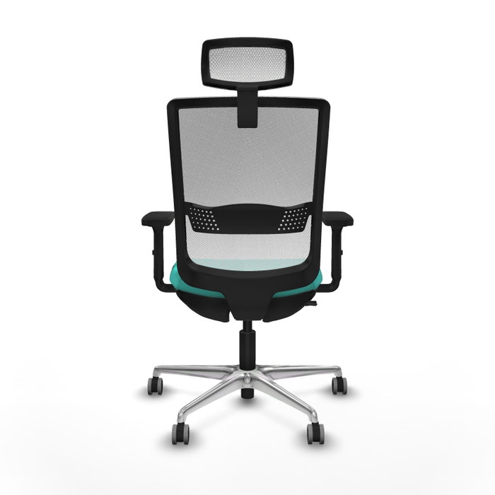 PIQUERAS Y CRESPO Silla de oficina Haches con mecanismo Sincro/Traslack, Turquesa y Blanco