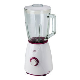 Jata Hogar Batidora de vaso de cristal 1300 W, 1,5 L, jarra desmontable, pica hielo, blanca-violeta
