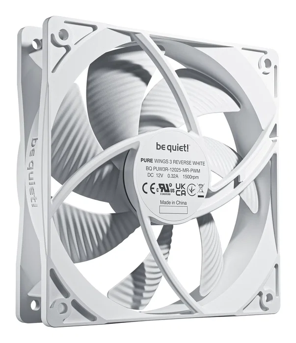 Be quiet! Pure Wings 3 120mm PWM Reverse White 3-Pack Be quiet! Pure Wings 3 120mm PWM Reverse White 3-Pack