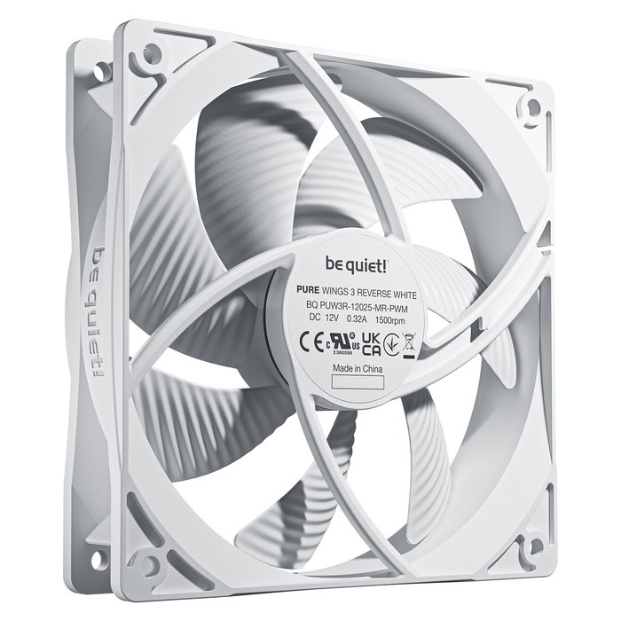 Be Quiet! Pure Wings 3 120mm PWM Reverse Ventilador PC Blanco Triple-Pack, 80 m³/h, 1500 RPM