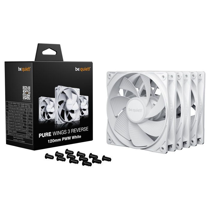 Be quiet! Pure Wings 3 120mm PWM Reverse White 3-Pack Be quiet! Pure Wings 3 120mm PWM Reverse White 3-Pack