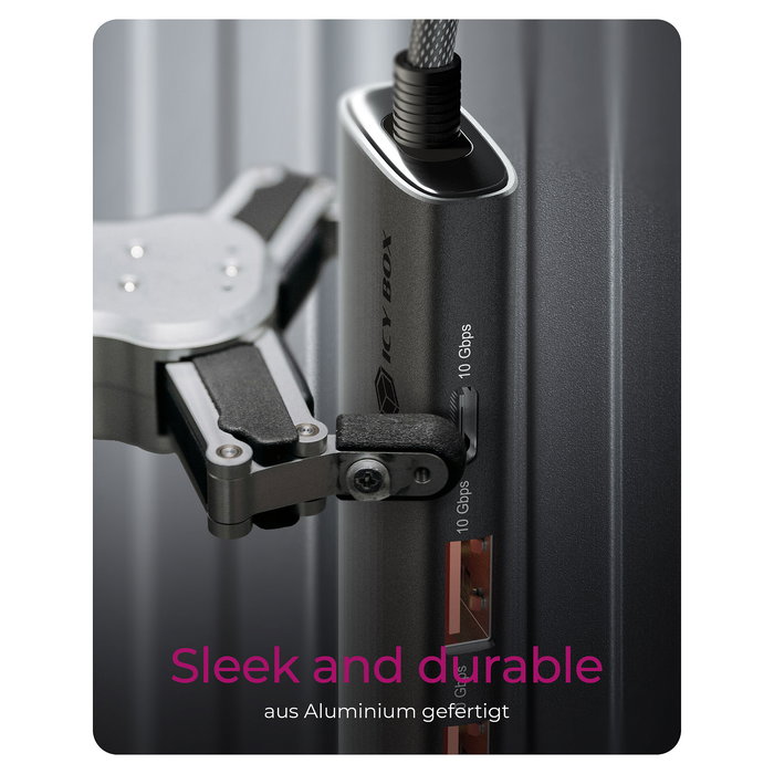 ICY BOX Hub USB 3.2 Gen 2 IB-Hub1437-CPD con 2 USB-A y 2 USB-C, 100W Power Delivery, Negro