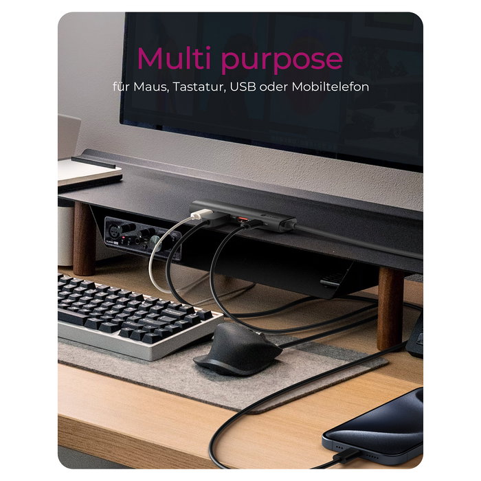 ICY BOX Hub USB 3.2 Gen 2 IB-Hub1437-CPD con 2 USB-A y 2 USB-C, 100W Power Delivery, Negro