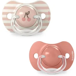Suavinex Chupetes SX Pro Birdies, Juego de 2 Unidades Simétricas para bebés de 18 meses en adelante, Rosa
