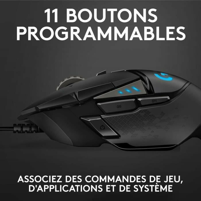 Logitech G502 HERO Ratón Gaming Negro
