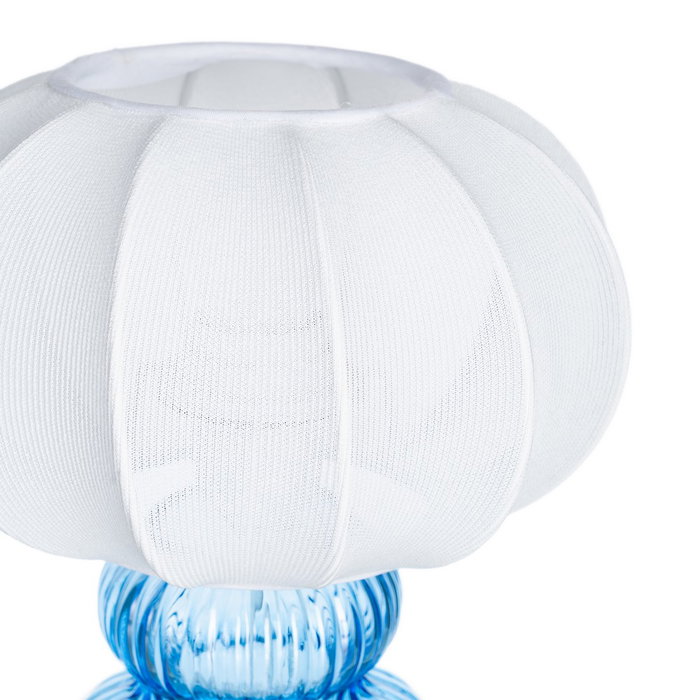 Lámpara Mesa Azul Cristal-Tejido 21 X 21 X 25,50 cm