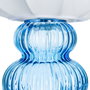 Lámpara Mesa Azul Cristal-Tejido 21 X 21 X 25,50 cm