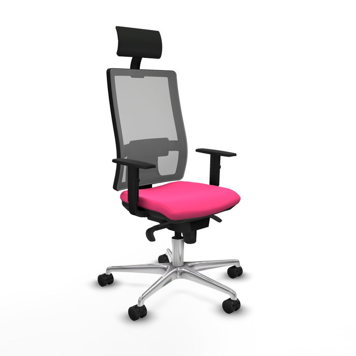 PIQUERAS Y CRESPO Silla de oficina Horna Rosa y Gris con mecanismo Sincro PIQUERAS Y CRESPO Silla de oficina Horna Rosa y Gris con mecanismo Sincro