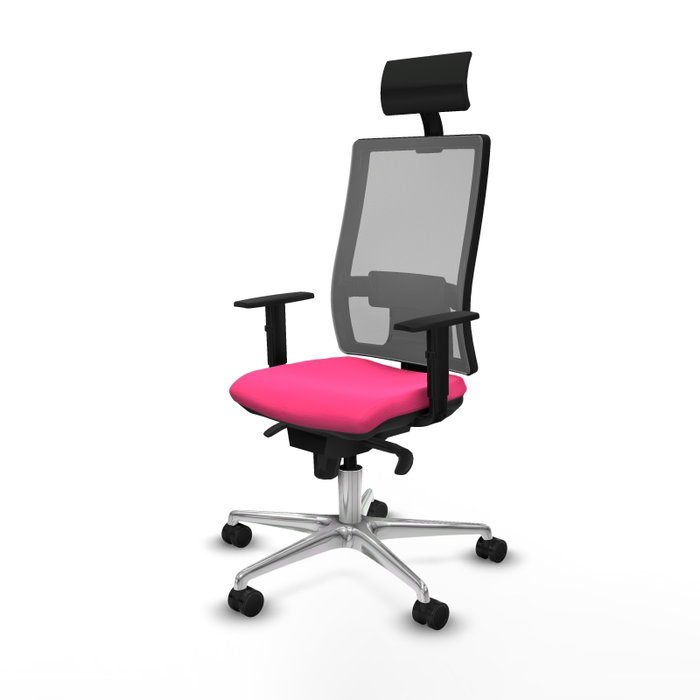 PIQUERAS Y CRESPO Silla de oficina Horna Rosa y Gris con mecanismo Sincro PIQUERAS Y CRESPO Silla de oficina Horna Rosa y Gris con mecanismo Sincro