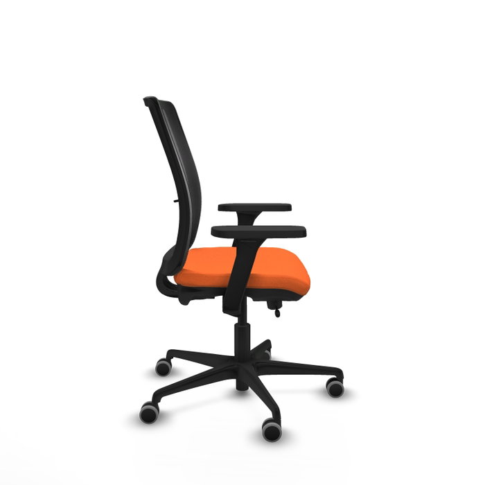 PIQUERAS Y CRESPO Silla de oficina Haches con mecanismo Sincro/Traslack, Tela Naranja y Malla Negra