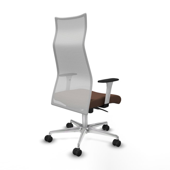 PIQUERAS Y CRESPO Sillón Albacete Mecanismo Sincro Tela Marrón y Malla Blanco PIQUERAS Y CRESPO Sillón Albacete Mecanismo Sincro Tela Marrón y Malla Blanco