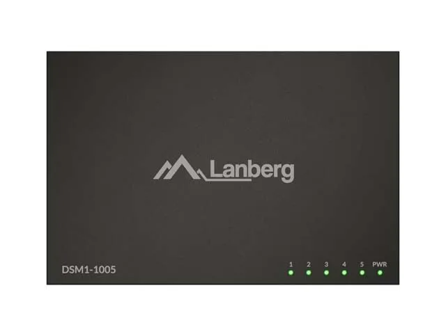 Lanberg DSM1-1005 Switch de 5 puertos 1Gb/s Gigabit Ethernet con carcasa metálica